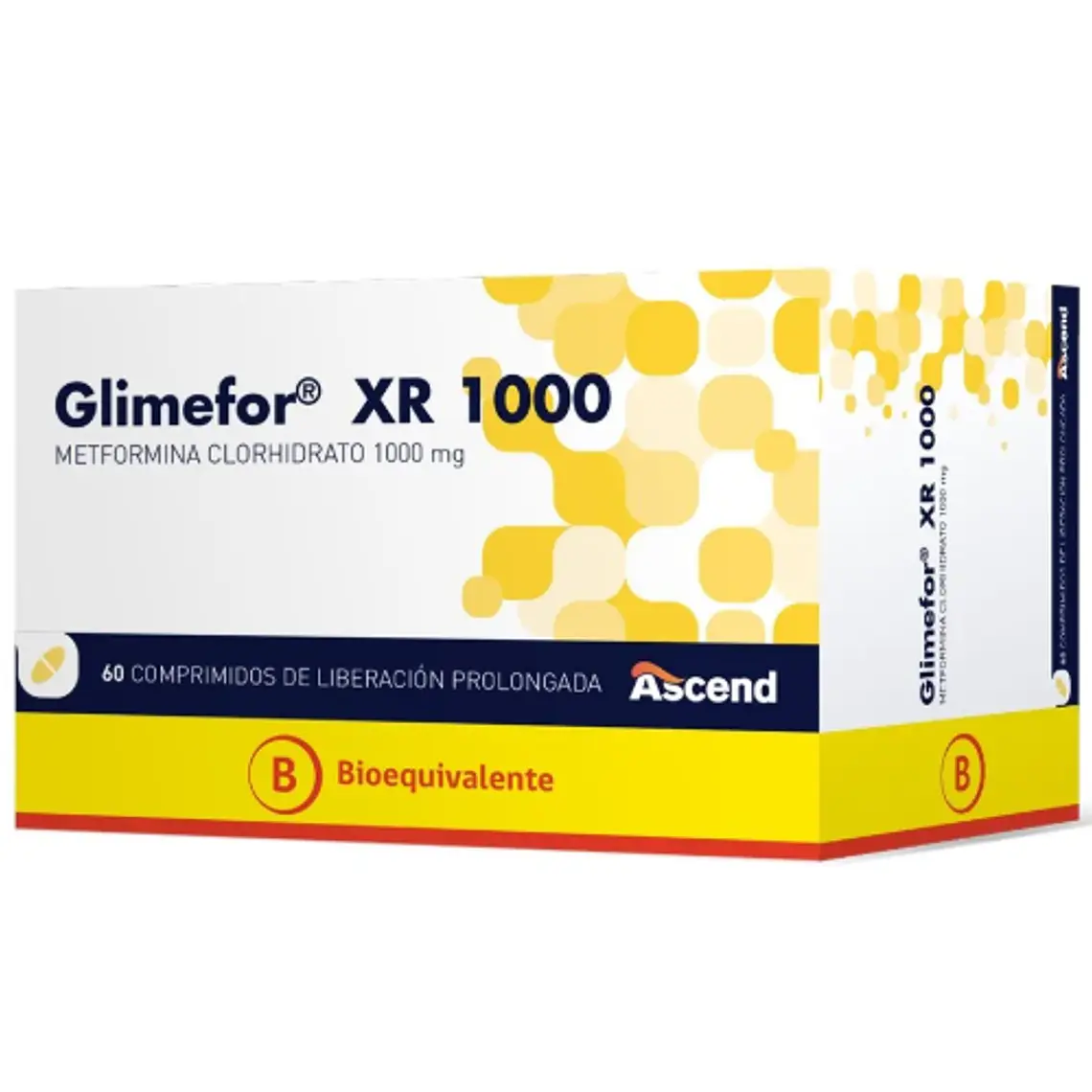 Glimefor XR (B) Metformina 1000 mg 60 Comprimidos. 1