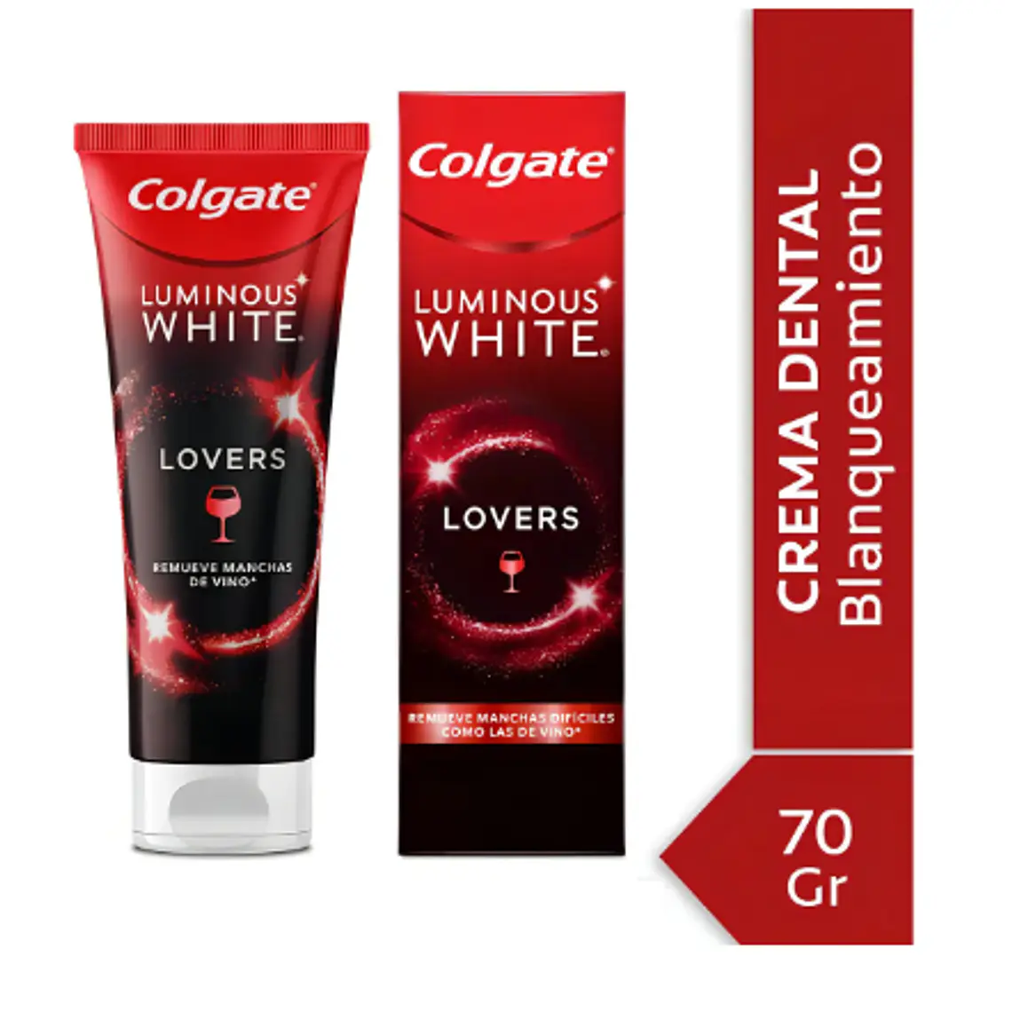 COLGATE LUMINOUS WHITE PASTA DENTAL BLANQUEADORA LOVERS VINO MENTA FRIA 70GR 1