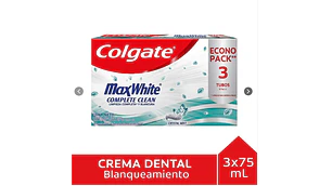 Crema dental Colgate Max White 75 ml Pack 3 Unidades.