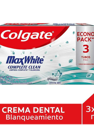 Crema dental Colgate Max White 75 ml Pack 3 Unidades.