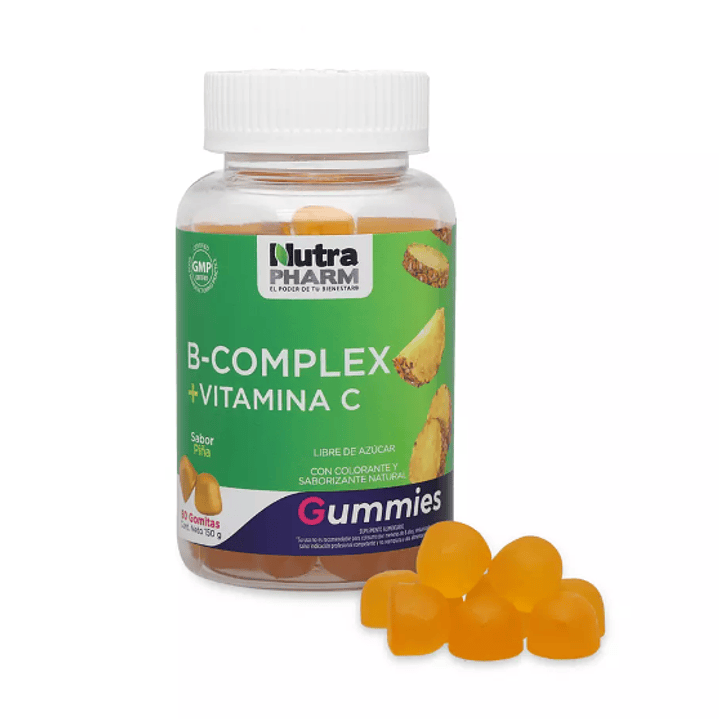 B-Complex+ Vitamina C 60 Gummies. Nutra Pharm 1