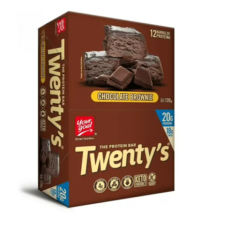 Barra de Proteína Chocolate Brownie 60 g 12 Unidades. Twentys 1