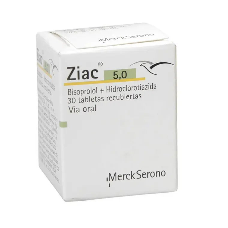 Ziac Bisopropol, Hidroclorotiazida 5,0/6,25 mg 30 Tabletas recubiertas. 1