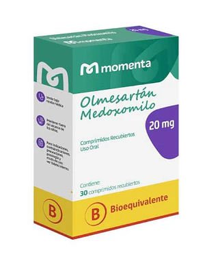 Olmesartán (B) 20 mg 30 Comprimidos recubiertos.