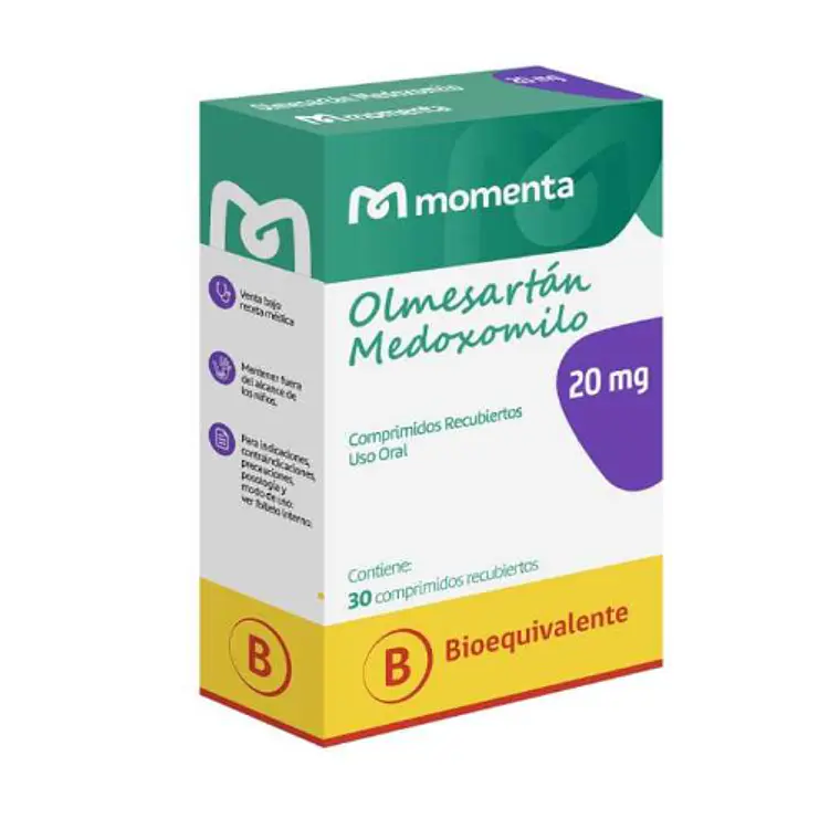 Olmesartán (B) 20 mg 30 Comprimidos recubiertos. 1