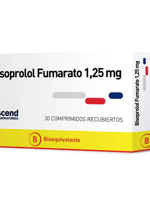Bisoprolol (B) 1,25 mg 30 Comprimidos recubiertos.