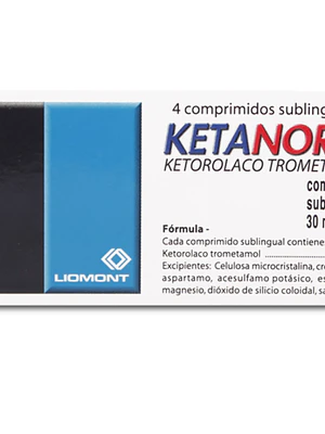 Ketanor SL Ketorolaco, Trometamol 30 mg 4 Comprimidos sublinguales.