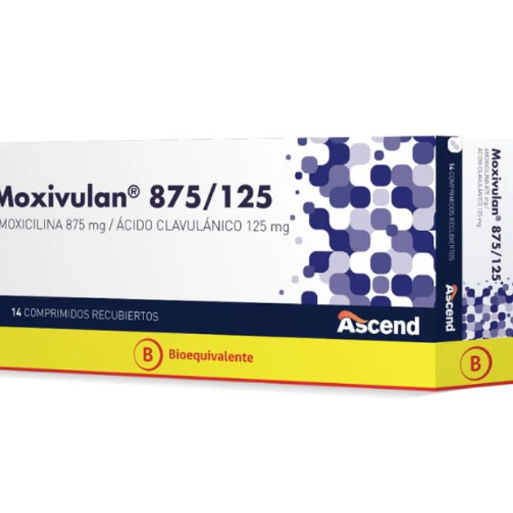 Moxivulan (B) Amoxicilina, Ácido clavulánico 875/125 mg 14 Comprimidos. 1