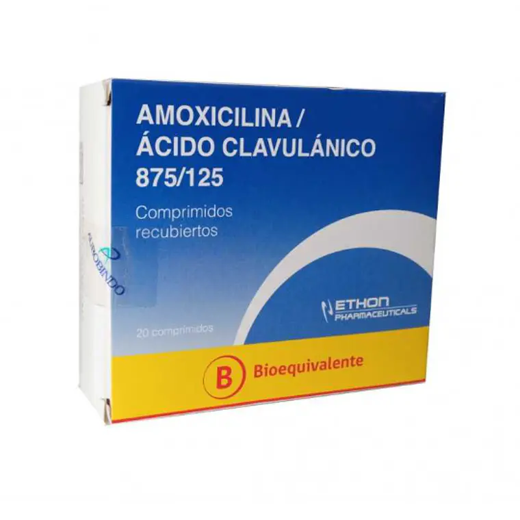 Amoxicilina, Ácido clavulánico (B) 875/125 mg 14 Comprimidos. Ethon 1