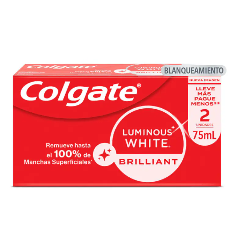 Crema dental Colgate Luminous White brilliant 75 g 2 Unidades. 1