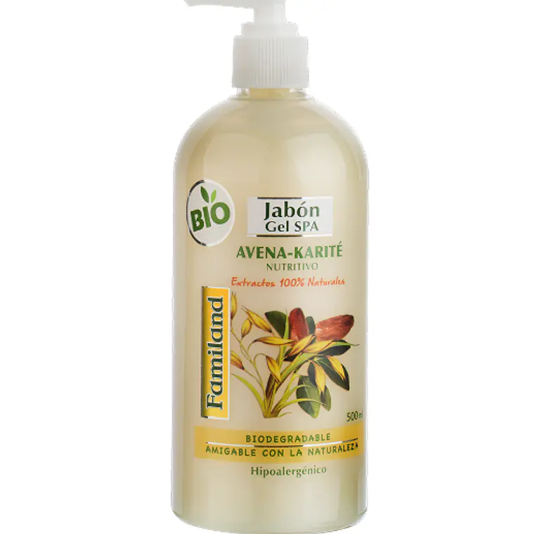 Familand Jabón líquido Avena-Karité con válvula 500 ml. 1