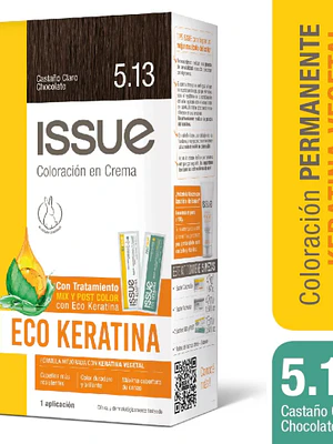 Tintura Issue Eco Keratina Kit 5.13 Castaño claro chocolate.