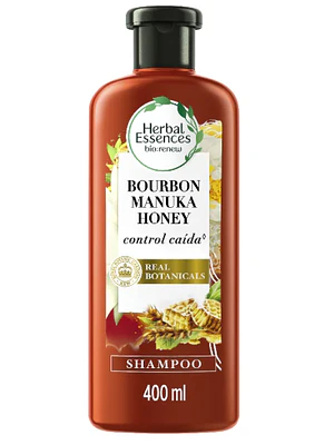 Herbal Essences Shampoo Bourbon manuka honey Control caída 400 ml.