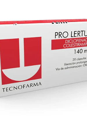 Pro-Lertus Diclofenaco 140 mg 20 Cápsulas.