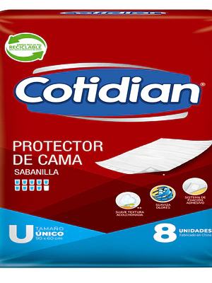 Cotidian Protector de cama sabanilla 8 Unidades.