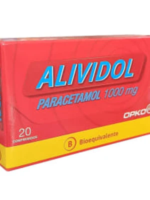 Alividol (B) Paracetamol 500 mg 20 Comprimidos.