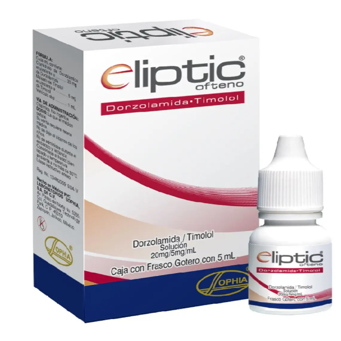 Eliptic Ofteno Dorzolamida, Timolol Solución oftálmica 5 ml. 1