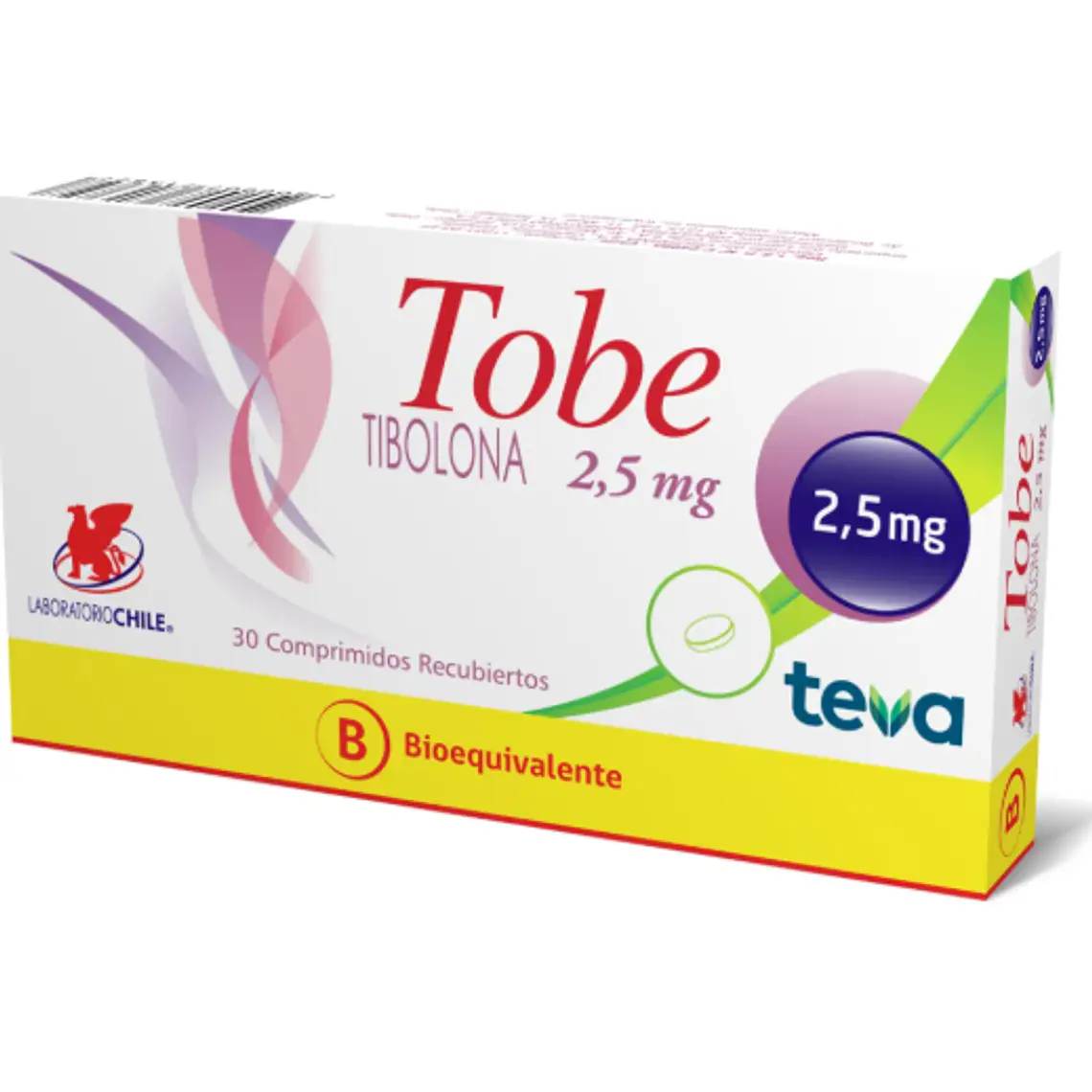 Tobe (B) Tibolona 2,5 mg 30 Comprimidos recubiertos. 1