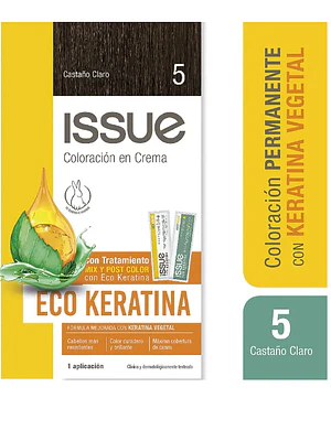 Tintura Issue Eco Keratina kit 5.3 Castaño claro dorado.