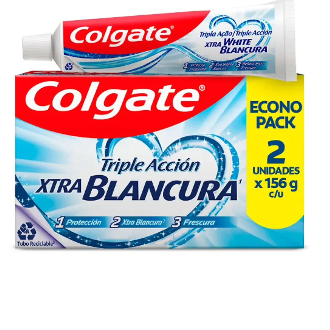 Crema dental Colgate Triple acción Xtra blancura 125 ml Pack 2 Unidades. 1