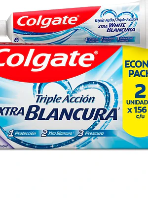 Crema dental Colgate Triple acción Xtra blancura 125 ml Pack 2 Unidades.