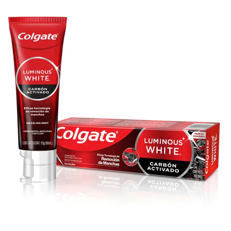 Crema dental Colgate Luminous White Carbón activado 90 g. 1