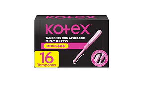 Kotex Tampón con aplicador Medio 16 Unidades.