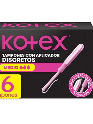Kotex Tampón con aplicador Medio 16 Unidades.