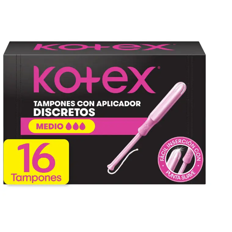 Kotex Tampón con aplicador Medio 16 Unidades. 1
