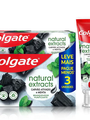 Crema dental Colgate Natural extracts Carbón activado 90 g Pack 3 Unidades.