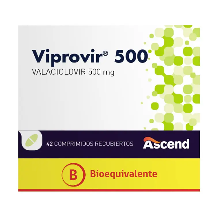 Viprovir (B) Valaciclovir 500 mg 42 Comprimidos recubiertos. 1