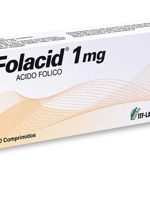 Folacid Ácido fólico1 mg 30 Comprimidos.