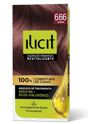 Tinte para el cabello Ilicit Revitalizante 6.66 Guinda.