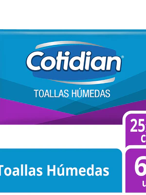 Cotidian Toallas húmedas Extra grande 60 Unidades.