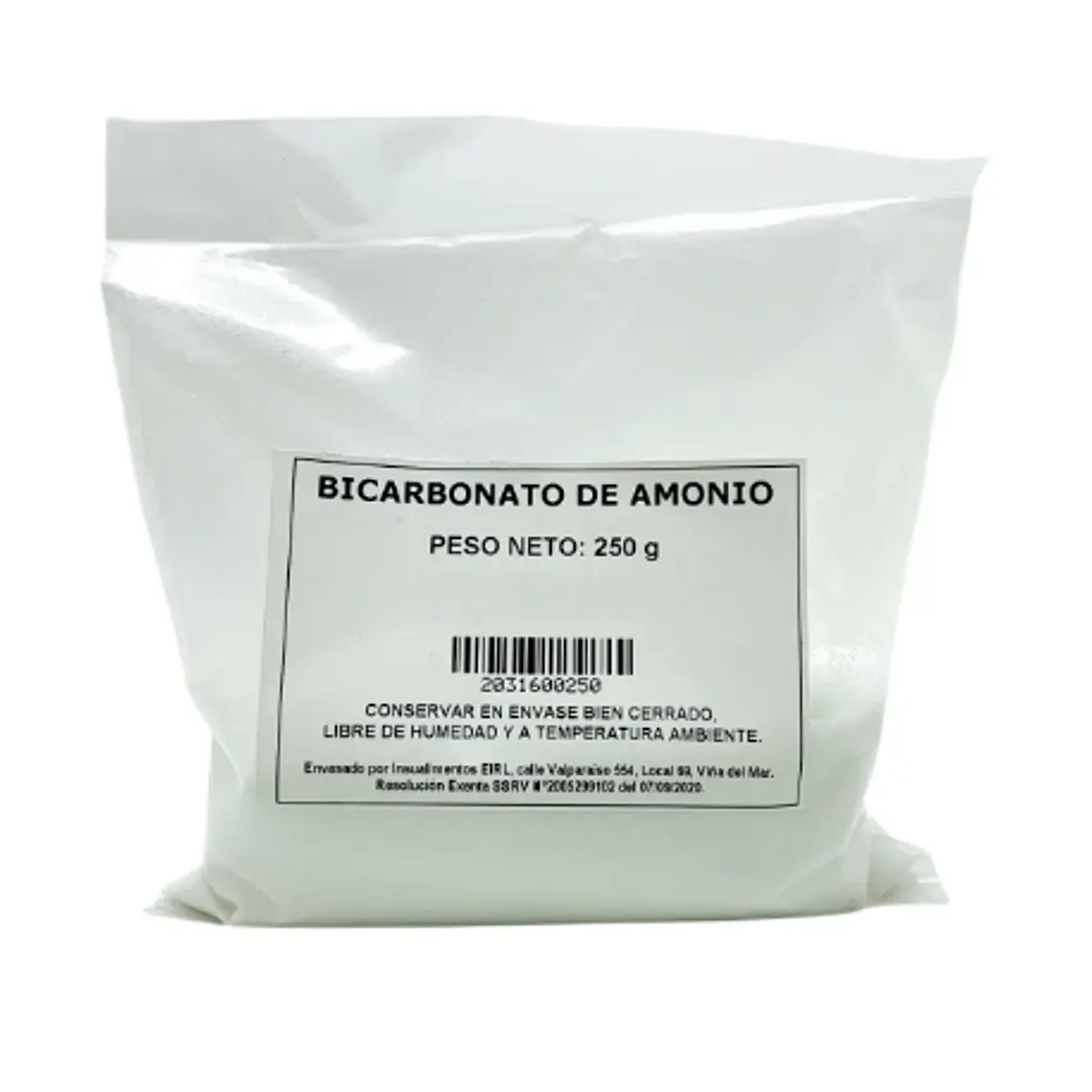 Bicarbonato de Amonio 250 g. Quimnatura 1