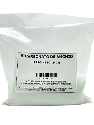 Bicarbonato de Amonio 250 g. Quimnatura
