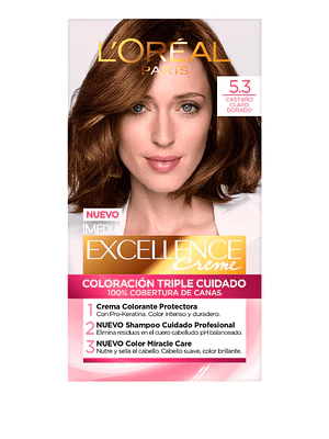 Coloración Excellence Creme 5.3 Castaño claro dorado. L'oréal