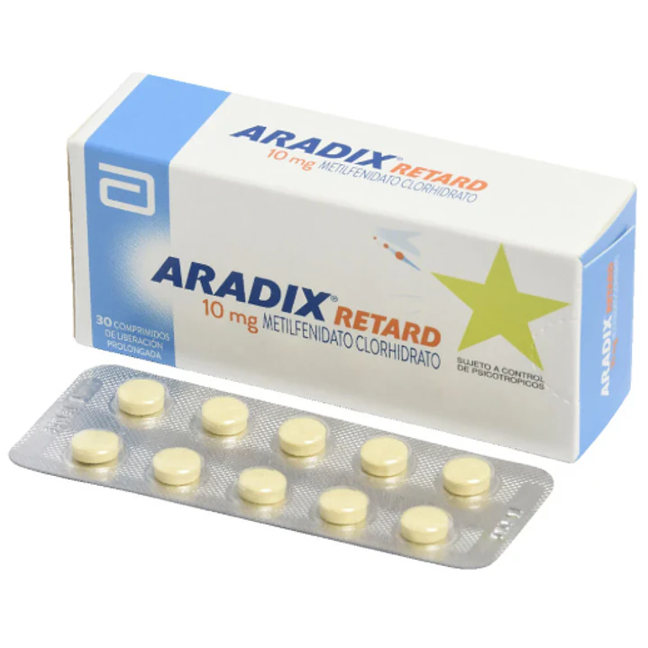 Aradix Retard Metilfenidato 10 mg 30 Comprimidos. Medicamento controlado, venta presencial 1