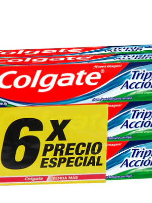Crema dental Colgate Triple acción 50 g. Pack 6 Unidades.