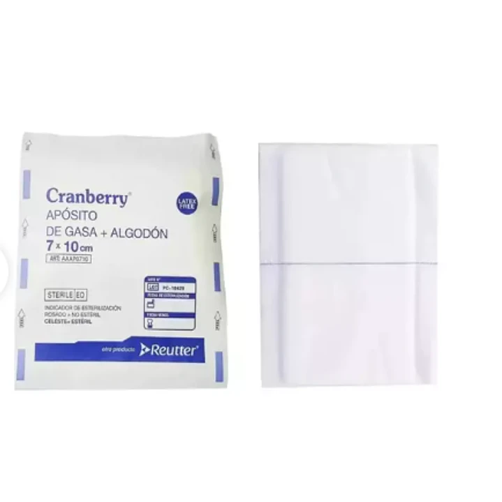 Apósito de gasa+ Algodón estéril 7x10 cm. Cranberry, Reutter 1