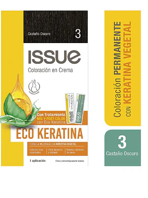 Tintura Issue Eco Keratina N°3 Castaño oscuro.