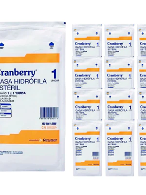 Gasa hidrófila estéril 1 yarda 12 Unidades. Cranberry, Reutter