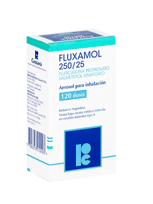 Fluxamol Fluticasona, Salmeterol 250/25  mcg 120 Dosis.