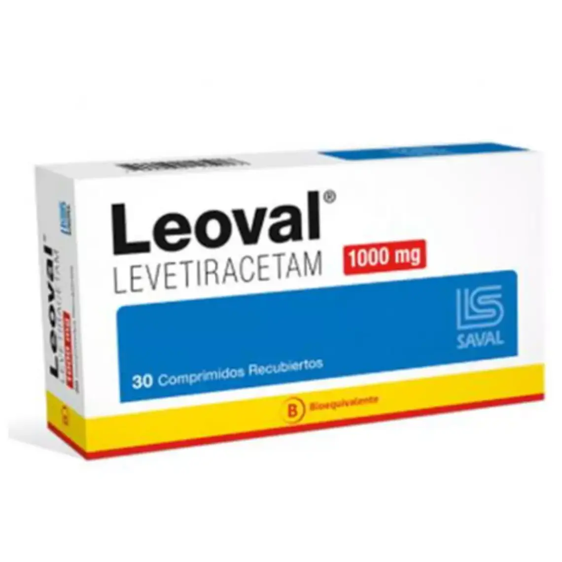 Leoval (B) Levetiracetam 1000 mg 30 Comprimidos recubiertos. 1