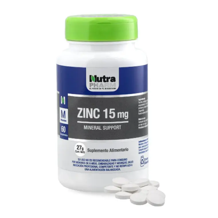 Zinc 15 mg 60 Cápsulas. Nutra Pharm 1