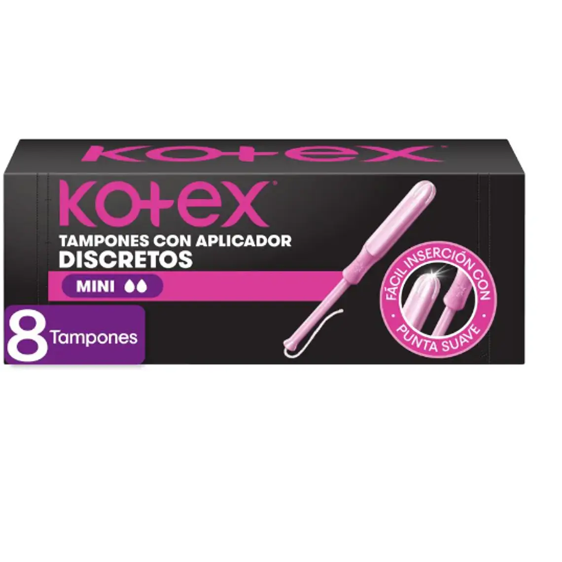Kotex Tampón con aplicador Mini 8 Unidades. 1