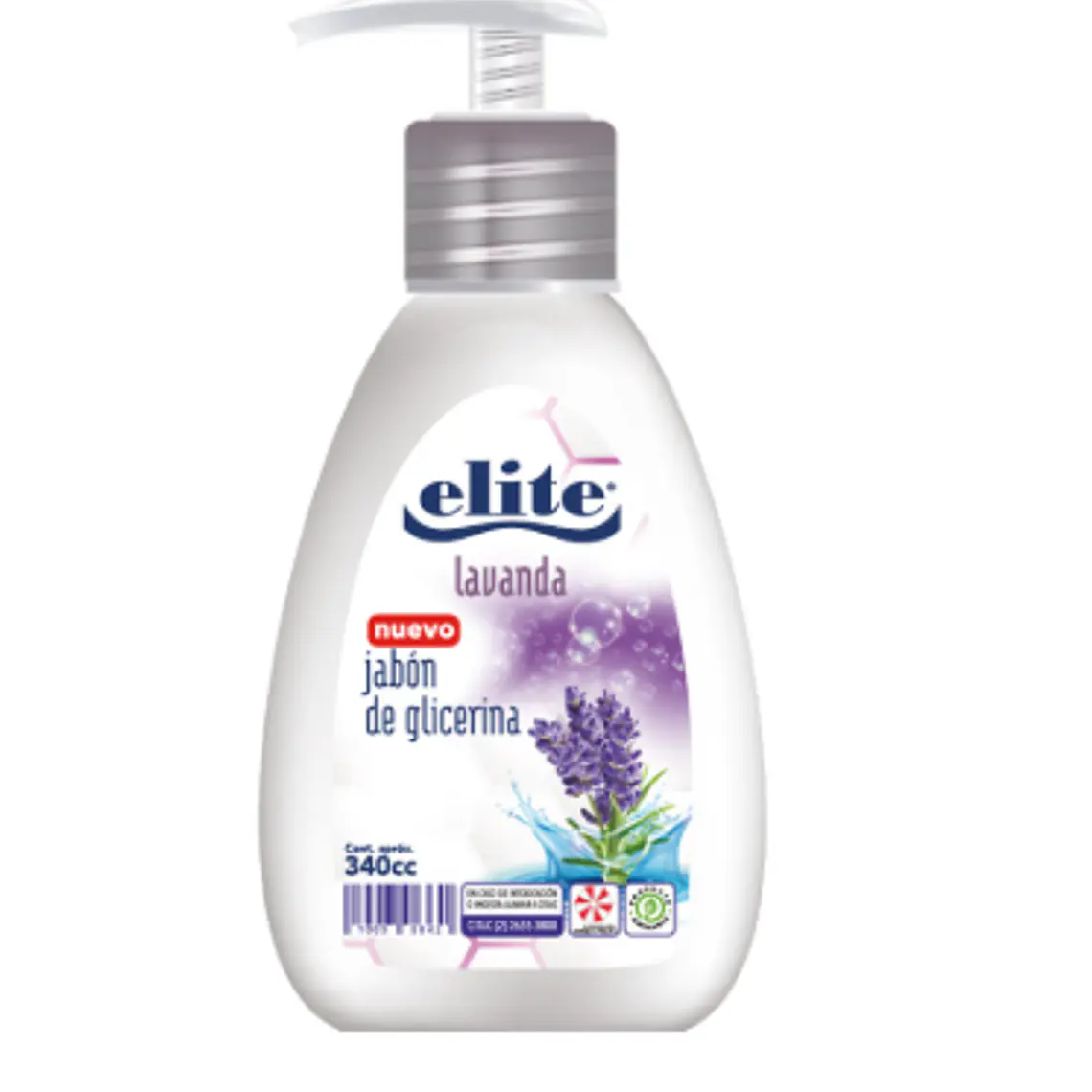 Jabón de glicerina Lavanda con válvula 340 ml. Elite 1
