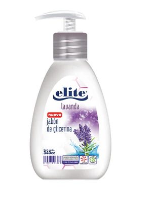 Jabón de glicerina Lavanda con válvula 340 ml. Elite