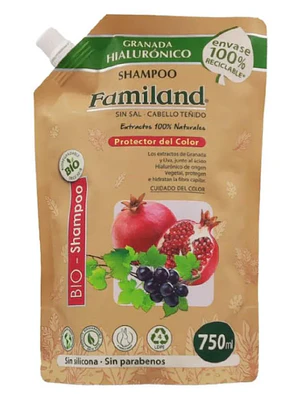 Familand Shampoo Granada hialurónico Doypack 750 ml.