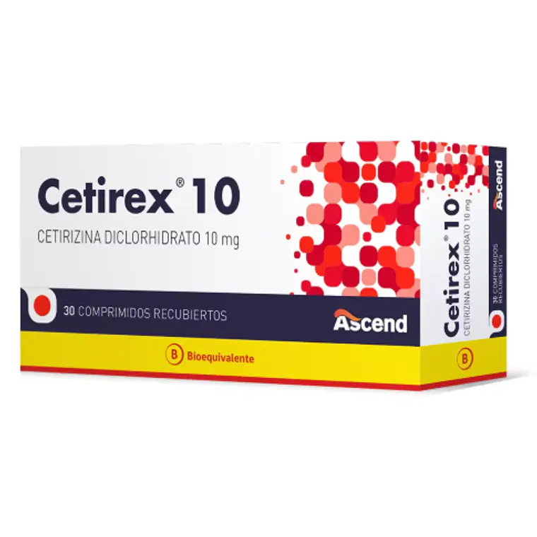 Cetirex (B) Cetirizina 10 mg 30 Comprimidos recubiertos. 1